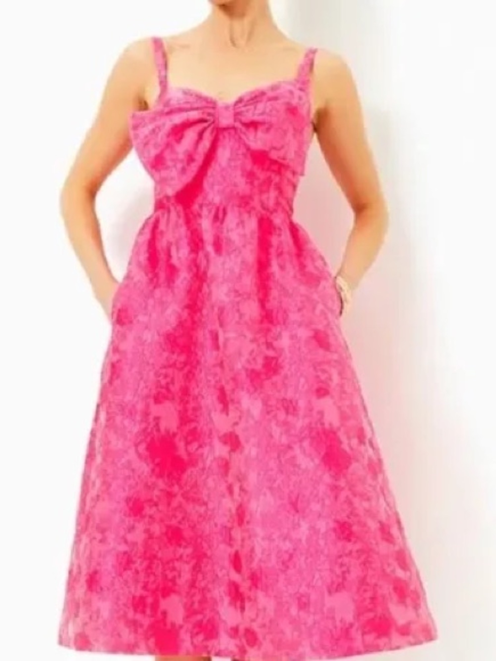 Lilly Pillitzer ELLARA Jacquard Midi Bow Dress Size 10